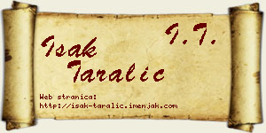 Isak Taralić vizit kartica